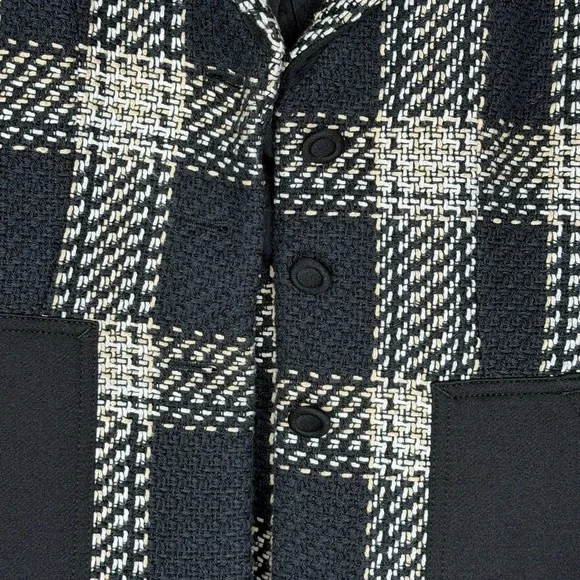White House Black Market Black and White Plaid Blazer Textured Career Workwear - Picture 12 of 16